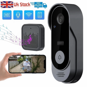HD wireless smart doorbell camera with night vision and motion detection